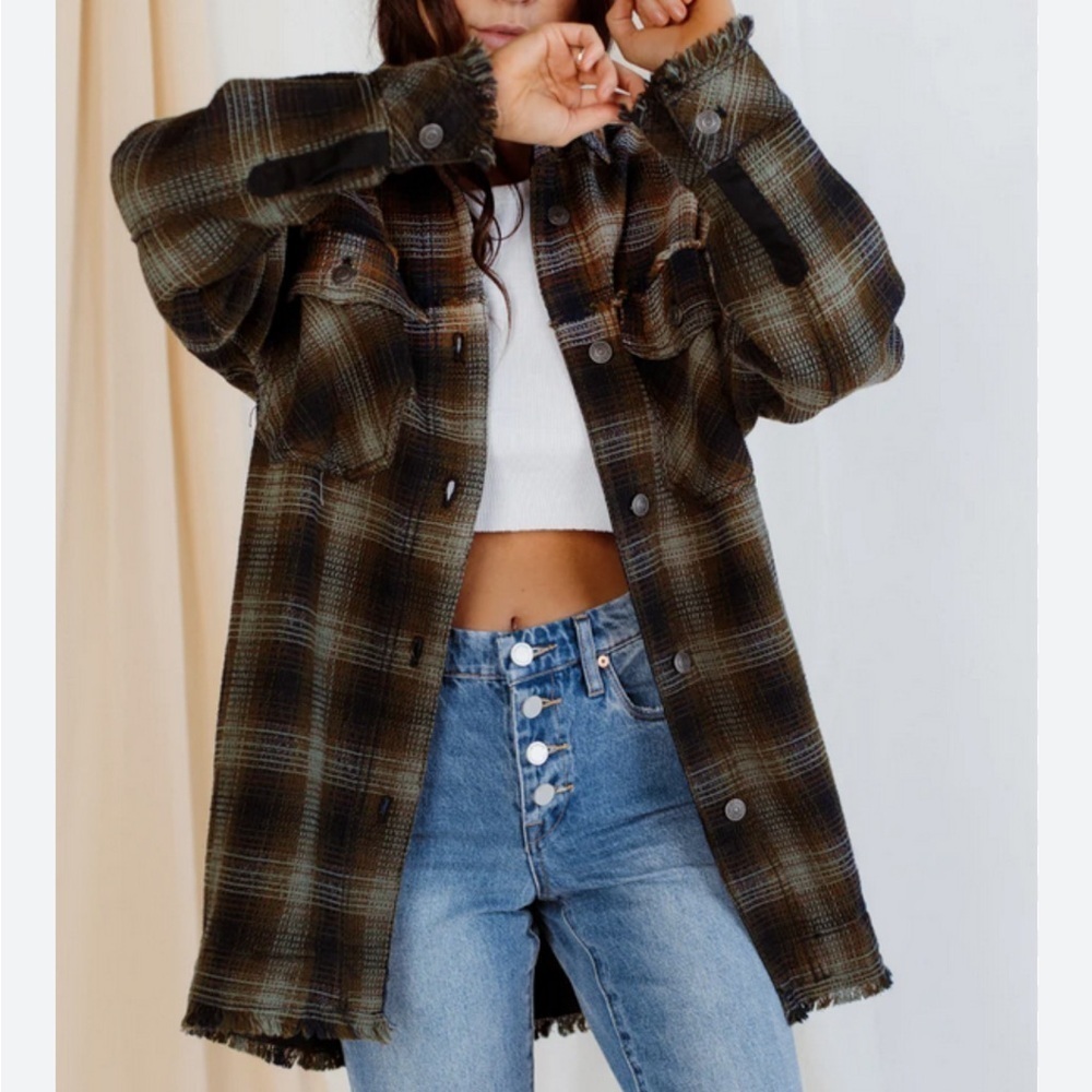 We The Free Anneli Plaid Shirt Jacket XL - Picture 3 of 11